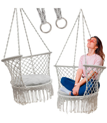Sodo sūpynės "Stork's nest" su atlošu pilkos spalvos 80 cm 150 kg