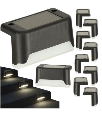 Saulės energija maitinamos laiptų LED lempos su judesio davikliu, 8 vnt.