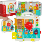 Sensorinė manipuliacinė lentelė lagamine Montessori meškiukas XXL šviesa garsas