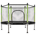 Trampolina namams ir sodui vaikams su tinklu ir kamuoliukais 140 cm, žalia