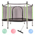Trampolina namams ir sodui vaikams su tinklu ir kamuoliukais 140 cm, žalia