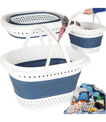 Sulankstomas silikoninis skalbinių krepšys 32L