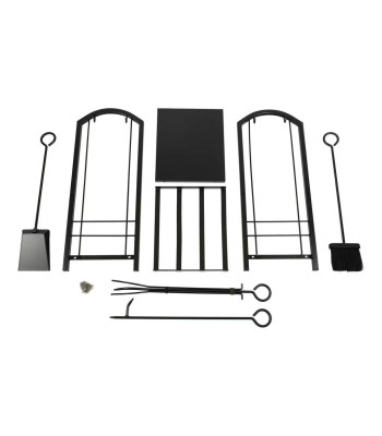 Metalinė malkų laikymo lentyna su priedais