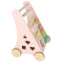 Vaikiškas medinis stumdukas su skaičiuokle rožinis