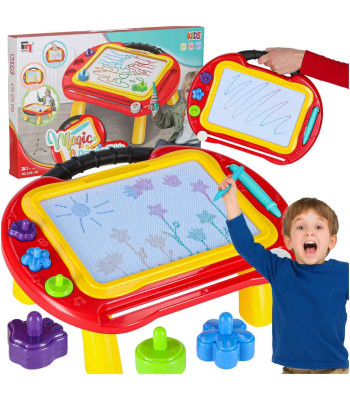 Magnetinė edukacinė piešimo lenta su staliuku ir spaudais