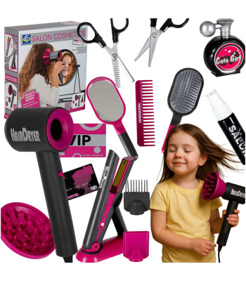 Vaikų kirpėjo rinkinys su plaukų džiovintuvu ir tiesintuvu