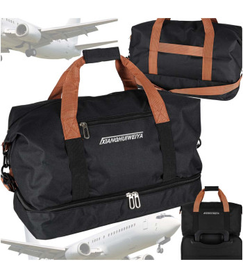 Kelioninis sportinis krepšys, rankinis bagažas, turistinis juodas