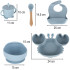 Silikoniniai indai vaikams Krabas, 9 dalių rinkinys, mėlynas