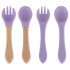 Silikoninių indų rinkinys vaikams - 8 dalių, violetinis