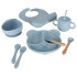 Silikoninių indų rinkinys vaikams - 8 dalių, mėlynas