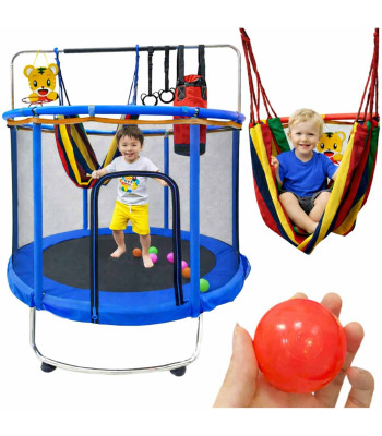 Sodo vaikų batutas su krepšinio tinkleliu