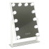 Kosmetinis LED makiažo veidrodis su 12 LED lemputėmis, pastatomas, USB, baltas, 30 x 40 cm