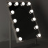 Kosmetinis LED makiažo veidrodis su 12 LED lemputėmis, pastatomas, USB, baltas, 30 x 40 cm