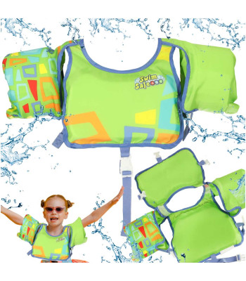 AQUASTAR Žalia maudymosi liemenė su rankovėmis