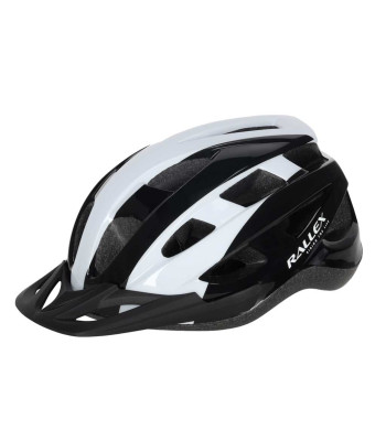 Reguliuojamas dviratininko šalmas RALLEX, juodai baltas, moterims ir vyrams, M 54-58cm