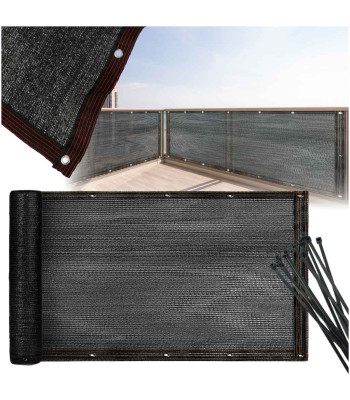 Balkono uždanga iš šešėliavimo tinklo, juoda, 150 g/m², atspari UV spinduliams, LUARO 105 × 500 cm
