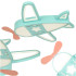 LED lubinis šviestuvas vaikų kambariui – lėktuvo formos, reguliuojamas, su pulteliu, 49 × 60 cm