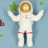 Apvalus LED lubinis šviestuvas vaikų kambariui su astronautu ir nuotolinio valdymo pulteliu