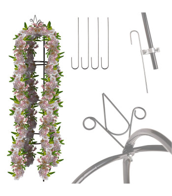 Sodo pergola LUARO, metalinė atrama vijokliniams augalams, juoda, 195 cm
