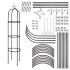 Sodo pergola LUARO, metalinė atrama vijokliniams augalams, juoda, 195 cm
