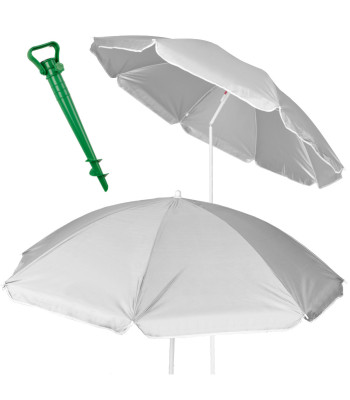 Reguliuojamas sulankstomas paplūdimio ir sodo skėtis su UV apsauga, pilkas, 150 cm