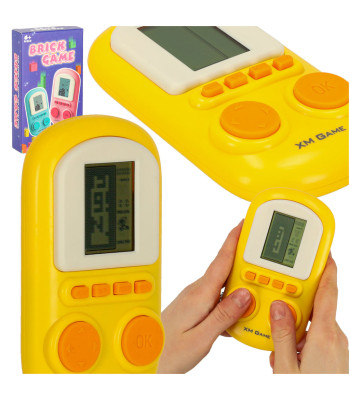 Elektroninis miklumo žaidimas, nešiojamoji kišeninė konsolė, geltona, mini