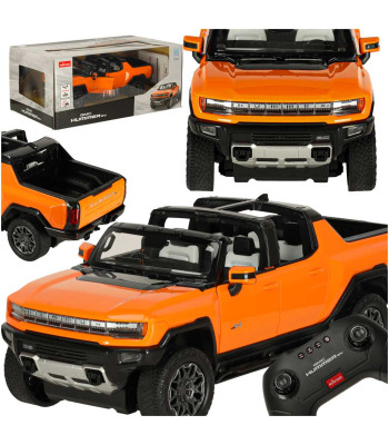 Nuotoliniu būdu valdomas automobilis, oranžinis, Rastar 93000 Hummer EV 1:16
