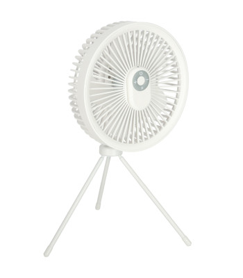 Belaidis USB stalo ventiliatorius su nuotolinio valdymo pulteliu ir LED lempute, 4 greičio lygiai, baltas, 18 cm