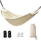 Braziliškas boho sodo hamakas, ecru, 200 cm, 120 kg