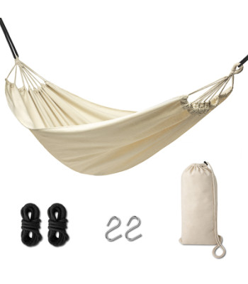 Braziliškas boho sodo hamakas, ecru, 200 cm, 120 kg