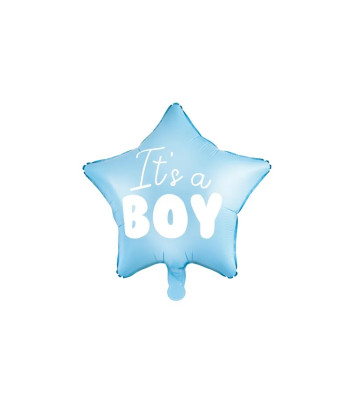 Folinis balionas „It's a boy“, žvaigždė, šviesiai mėlynas, 48 cm