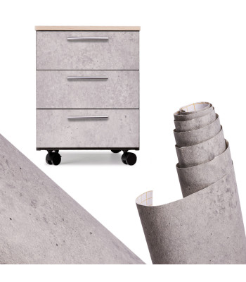 Lipni termoplastinė dekoratyvinė plėvelė, mėlynai pilko cemento raštas, 1,22x50m