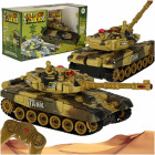 Nuotoliniu būdu valdomas karinis tankas dykumos spalvos RC War Tank 9993 2.4 GHz