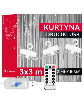 Stiprinamos lempos 3 x 3 m USB