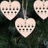 Mediniai ornamentai širdies formos (6 vnt.)