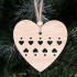 Mediniai ornamentai širdies formos (6 vnt.)
