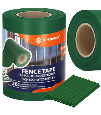 Tvoros juosta su 20 klipsų, 0,19 x 35 m (450g/m²), Springos, žalia