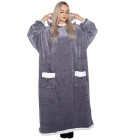 Didelio dydžio antklodė su gobtuvu hoodie blanket Springos HA7328 pilka