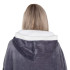 Didelio dydžio antklodė su gobtuvu hoodie blanket Springos HA7328 pilka