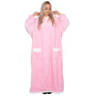 Didelio dydžio antklodė su gobtuvu antklodė su gobtuvu hoodie  blanket Springos HA7329 rožinė