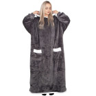 Didelio dydžio antklodė su gobtuvu hoodie blanket Springos HA7330 pilka