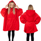 Didelė antklodė su gobtuvu hoodie blanket Springos HA7321 raudona