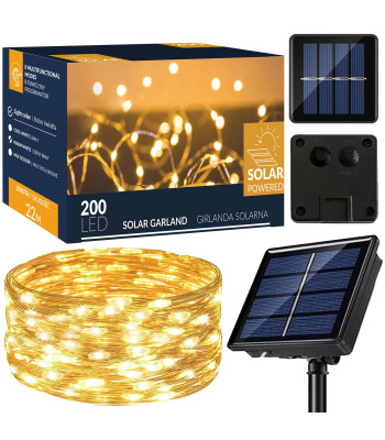 Saulės energija maitinamos LED girliandos