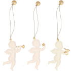 Kalėdų eglutės papuošalai Springos CA0757 7 cm metalo angelų rinkinys, 3 vnt.
