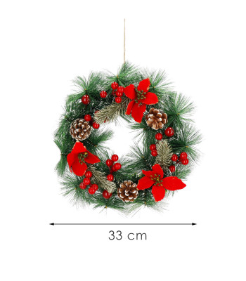 Kalėdų vainikas durų dekoracija Springos CA1317 33 cm