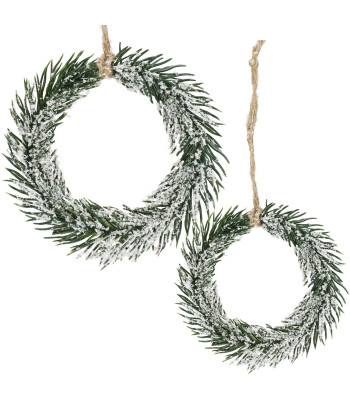 Kalėdų dekoracija Springos CA1210, žalias mini vainikas, 10 cm