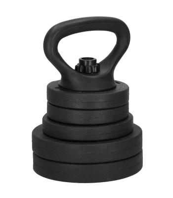 Hantelių Springos FA1671, 20 kg reguliuojamas komplektas: grifas + kettlebell