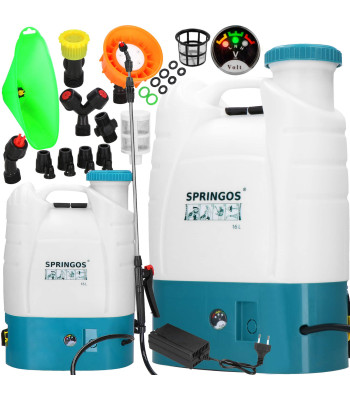Elektrinis augalų purkštuvas Springos GA0059, akumuliatorinis sodo purkštuvas, 16L