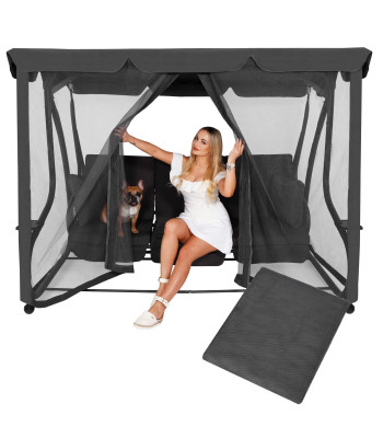 Garden Swing Mosquito Net Springos GS0026M, Height 165 cm, Gray