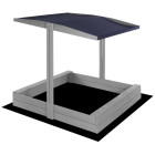 Medinė smėlio dėžė su stogu Springos SBP120RSET01 120x120 cm su suoliukais